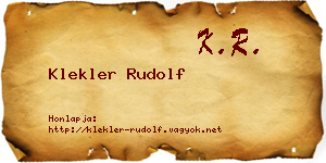 Klekler Rudolf névjegykártya